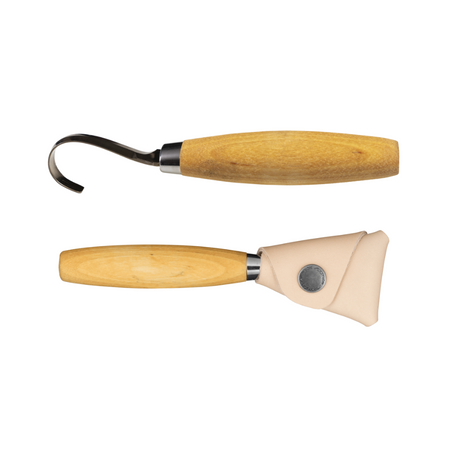 MORAKNIV - Nóż łyżkowy do rzeźbienia Mora Hook Knife 164 Right Hand (S) ze skórzaną pochwą