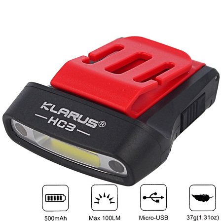Latarka z sensorem Klarus 100lm, 500mAh Visor Clip Motion Lamp (HC3)