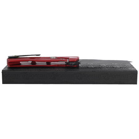 Nóż składany LionSteel ROK Aluminium Red, Black Blade (ROK A RB)