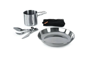 Zestaw naczyń kempingowych - GSI Glacier Stainless 1 Person Set