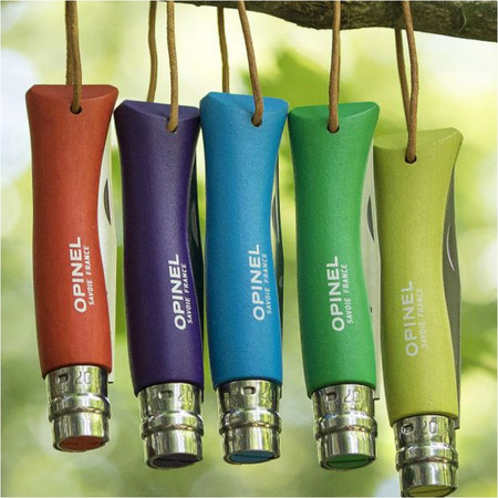 Nóż Opinel Colorama 07 inox grab jasnozielony z rzemieniem