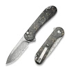 Nóż składany Civivi Button Lock Elementum II Shredded Carbon Fiber/Golden Shred, Damascus (C18062P-10)