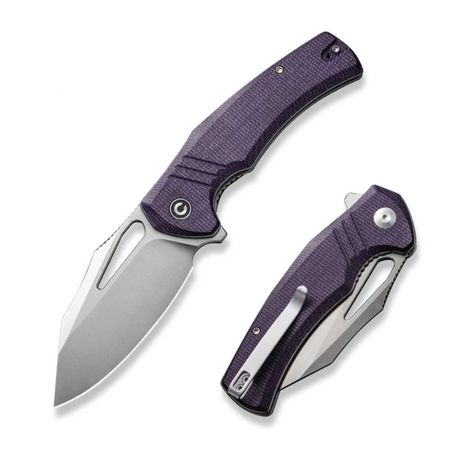 Nóż składany Civivi BullTusk Purple Canvas Micarta, Satin 14C28N (C23017-3)