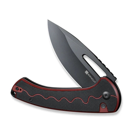 Nóż składany Sencut Squiggy Burgundy/Black G10, Black 9Cr18MoV (S24082A-3)