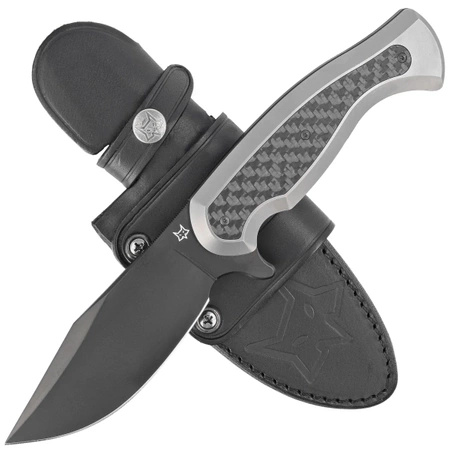 Nóż FOX Eastwood Tiger Bead Blasted Titanium/Carbon Fiber Insert, Black PVD Elmax by Gudy Van Poppel (FX-106 TICF)