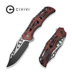 Nóż składany Civivi Biophase  Black Aluminium / Burgundy G10, Black Stonewashed Nitro-V (C23083C-1)