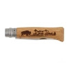 Nóż składany Opinel 8 inox dąb seria Animal - bizon