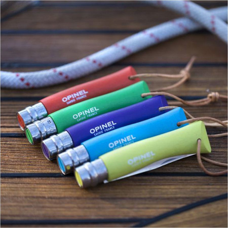 Nóż Opinel Colorama 07 inox grab jasnozielony z rzemieniem