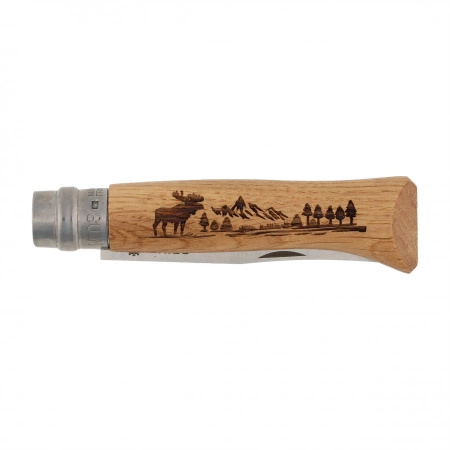 Nóż składany Opinel 8 inox dąb seria Animal - łoś