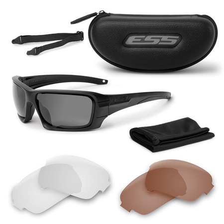 ESS - Okulary Rollbar Tactical Subdued Logo Kit - Czarne - Clear / Smoke Gray - EE9018-05