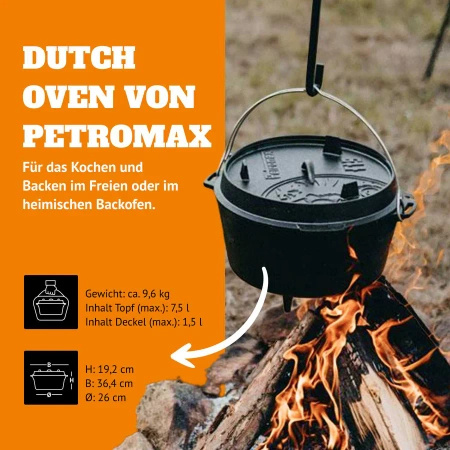 Kociołek Żeliwny Petromax Duch Oven FT9-T bez nóżek