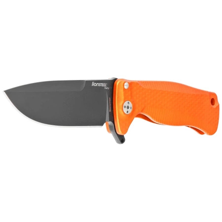 Nóż składany LionSteel SR22A Orange Aluminum, Black Sleipner by Molletta (SR22A OB)