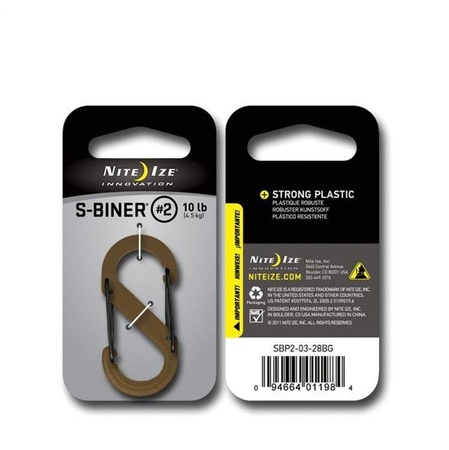 Karabinek Nite Ize - S-Biner #2 - Plastic Black Gate - Coyote