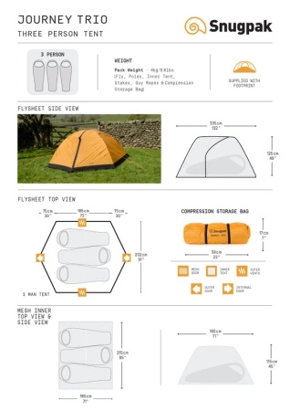 Namiot Snugpak Journey Trio Orange