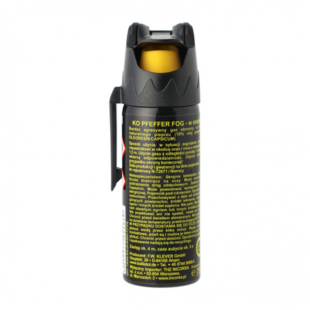 Klever - Gaz pieprzowy KO Defenol Fog (stożek) 50 ml