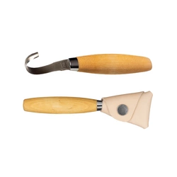 MORAKNIV - Nóż łyżkowy do rzeźbienia Mora Hook Knife 162 Double Edge (S) ze skórzaną pochwą