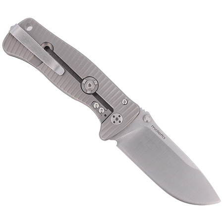 Nóż składany LionSteel SR2 Titanium Grey, Satin Blade (SR2 G)