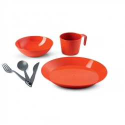 Zestaw naczyń biwakowych - GSI Cascadian 1 Person Table Set - Terracotta