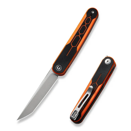 Nóż składany Civivi KwaiQ Orange/Black G10, Satin Nitro-V by Rafal Brzeski (C23015-2)