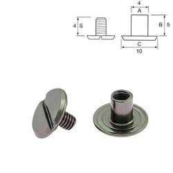 Śruba typu Chicago - 5x4x10 mm - Czarny Nikiel (10 szt)
