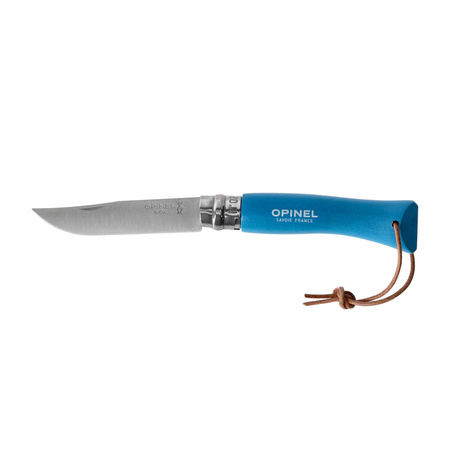 Nóż Opinel Colorama 07 inox grab niebieski z rzemieniem