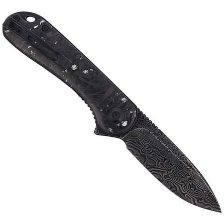 Nóż CIVIVI Elementum Flipper Shredded Carbon Fiber / Silvery Shred, Black Damascus (C907C-DS2)