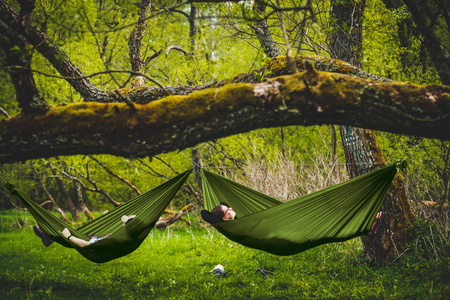 Hamak Lesovik Bystry z zawieszeniem SNEKA - Treetop Green