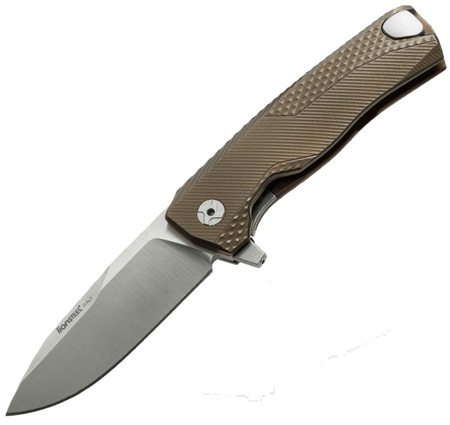 Nóż składany LionSteel ROK Titanium Bronze, Satin Blade (ROK B)