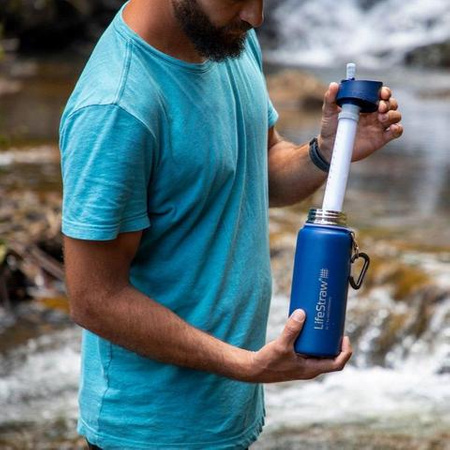 Butelka termiczna z filtrem do wody z 2-stopniową filtracją LifeStraw Go Stainless Steel - Blue
