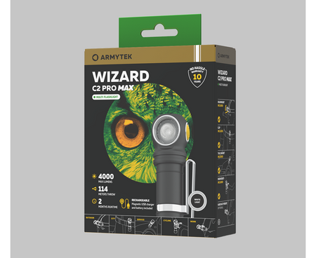 Latarka wielozadaniowa Armytek Wizard C2 PRO MAX Magnet USB - white