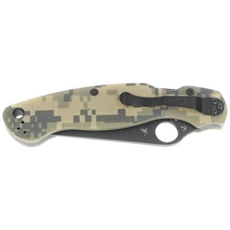 Nóż składany Spyderco Military 2 Camo G10, Black DLC CPM S30V Plain by Sal, Eric Glesser (C36GPCMOBK2)