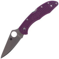 Nóż składany Spyderco Delica 4 Flat Ground Lightweight Purple Plain (C11FPPR)