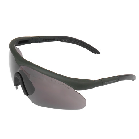 Swiss Eye - Okulary strzeleckie Raptor z zestawem wizjerów - Rubber Green - 10163