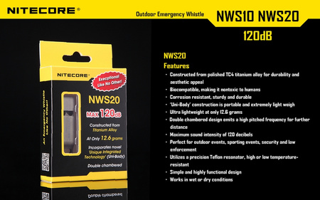 Gwizdek bezpieczeństwa Nitecore NWS10 120 dB