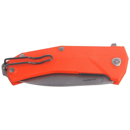 Nóż składany LionSteel KUR G10 Orange / Stone Washed Blade (KUR OR)