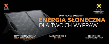 XTORM Składany Panel Fotowoltaiczny 60W (USB- A / USB-C) XP2SW060