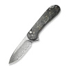Nóż składany Civivi Button Lock Elementum II Shredded Carbon Fiber/Golden Shred, Damascus (C18062P-10)