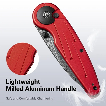 Nóż składany Civivi Starflare Red Aluminium, Damascus (C23052-DS1)