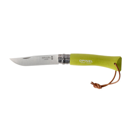 Nóż Opinel Colorama 07 inox grab jasnozielony z rzemieniem