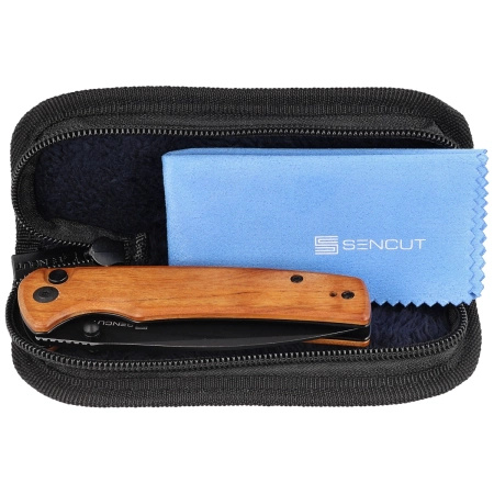 Nóż składany Sencut Sachse Guibourtia Wood, Black Stonewashed 9Cr18MoV (S21007-6)