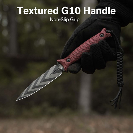 Nóż Civivi Perfrico Burgundy G10, Black / Gray Striped 14C28N (C23026-3)