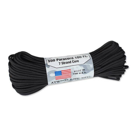 Atwood Rope - Paracord - MIL-SPEC 550-7 - 4 mm - Czarny - 30,48m
