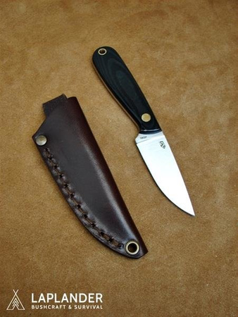 Nóż Brisa Necker 70 F - Czarna Micarta - Skórzana pochwa