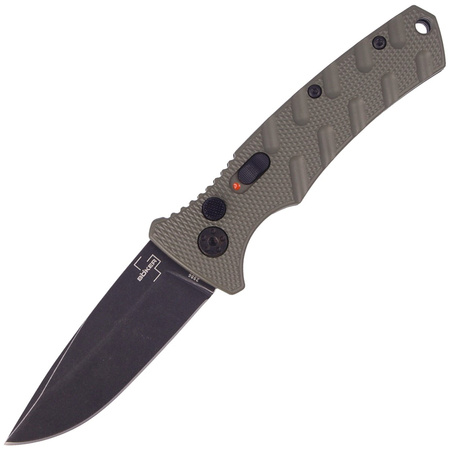 Böker Plus - Nóż automatyczny BHQ Mini Strike Drop Point OD Green - (01BO437)