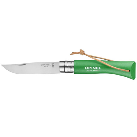 Nóż Opinel Colorama 07 inox grab zielony z rzemieniem