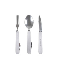 Składane sztućce turystyczne stalowe - Lifeventure Folding Cutlery Set