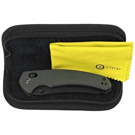 Nóż składany Civivi Sixgill Green Canvas Micarta, Black Nitro-V by Gavko Knives (C24050-3)