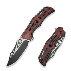 Nóż składany Civivi Biophase  Black Aluminium / Burgundy G10, Black Stonewashed Nitro-V (C23083C-1)