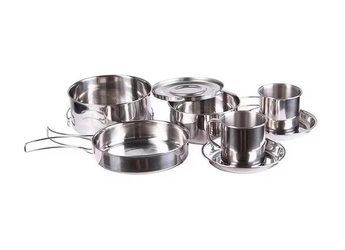 Zestaw naczyń turystycznych Mil-tec Stainless Steel Cook Set - 8 elementów 