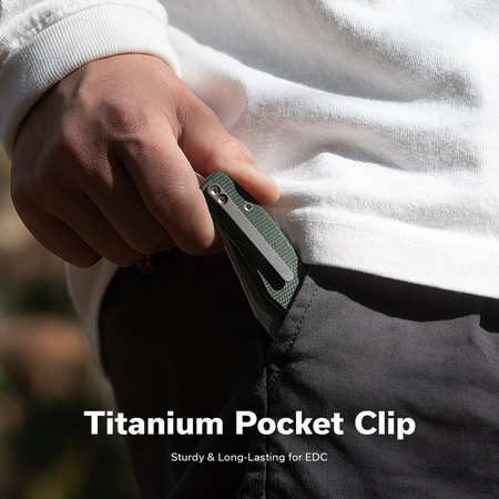 Nóż składany Civivi Clingman Green Canvas Micarta, Black Stonewashed Nitro-V by Taylor Martin Best Damn EDC (C23065-4)